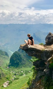 vietnam, edge of the rock cliff view